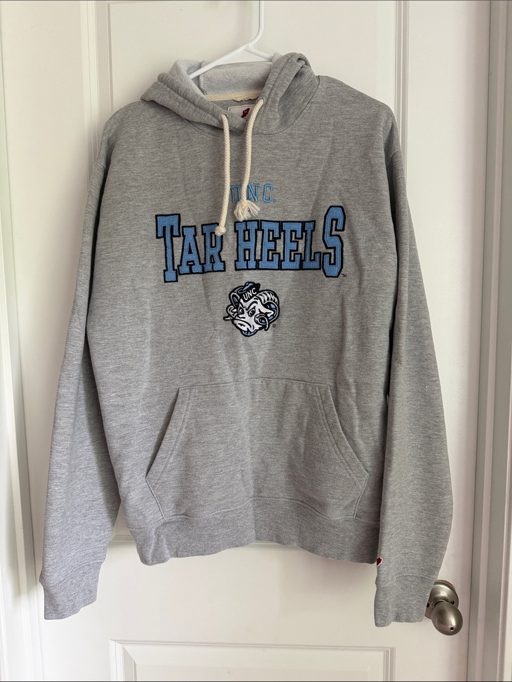 League Gray Hoodie with Blue Team Script